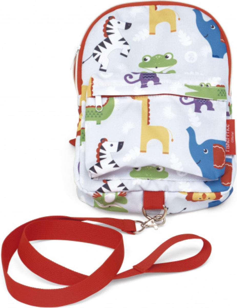 Fisher Price schooltas dieren junior 26 x 20 cm polyester wit