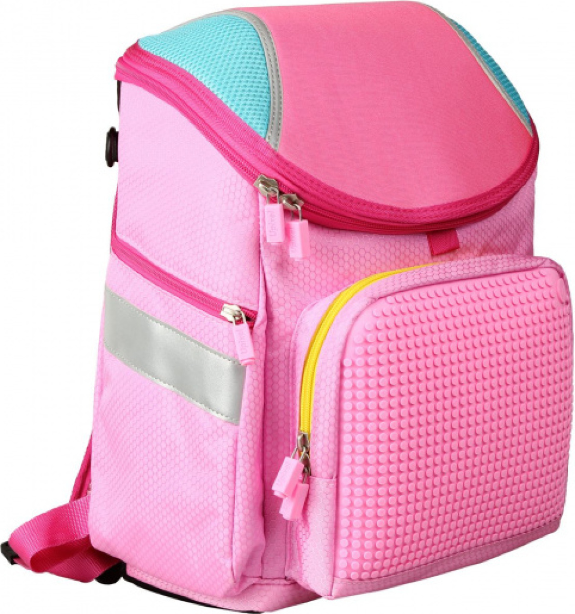 Upixel rugzak Super Class junior 38 cm kauwgomroze 2 delig