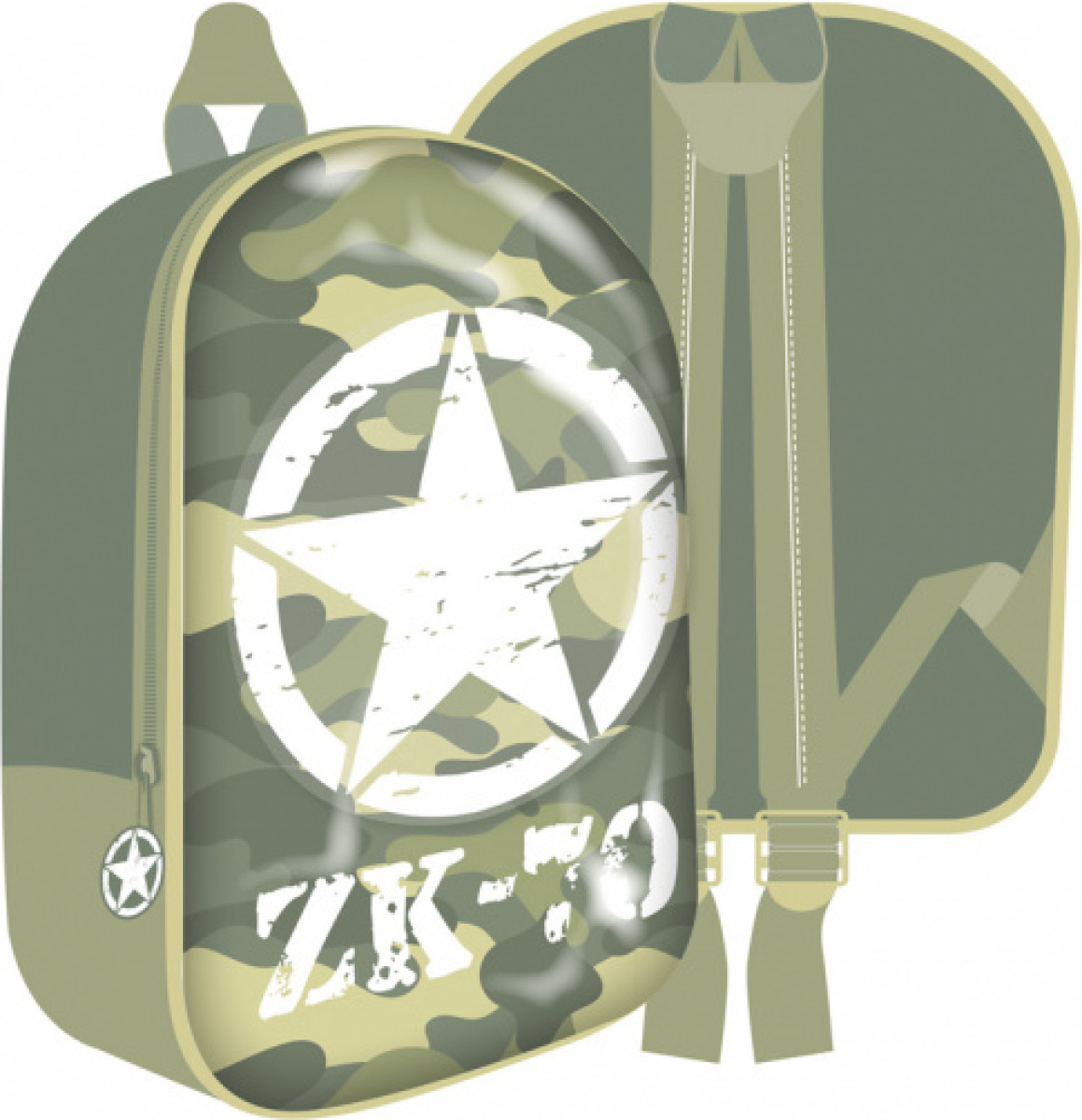Arditex rugzak Militair junior 31 x 26 cm polyester groen