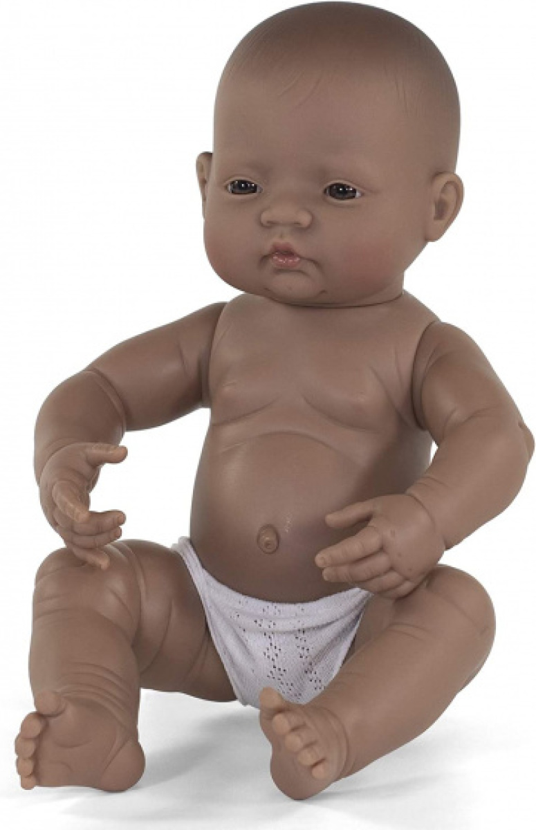 Miniland babypop meisje met vanillegeur 40 cm bruin