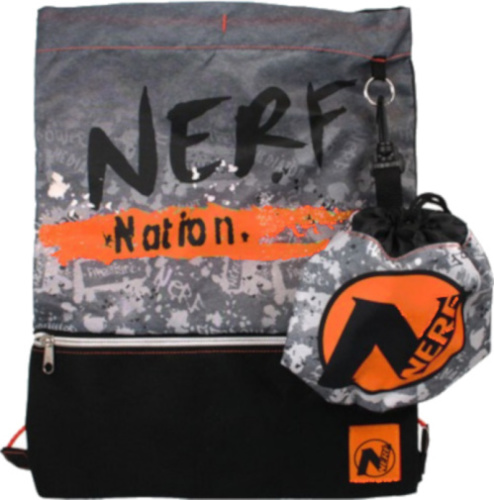 NERF gymtas jongens 5 liter nylon zwart/oranje