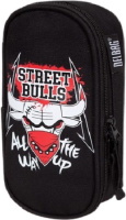 Delbag etui Street Bulls 22 x 12 x 5,5 cm polyester zwart/rood