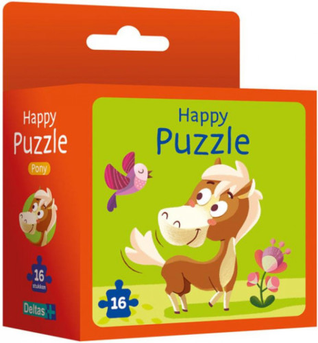 Deltas legpuzzel Pony junior 22 cm paars/oranje 16 stukjes