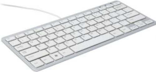 R-Go Tools Compact Toetsenbord, AZERTY (BE), wit, Bedraad