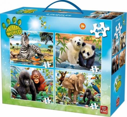 King legpuzzel 4 in 1 Animal World