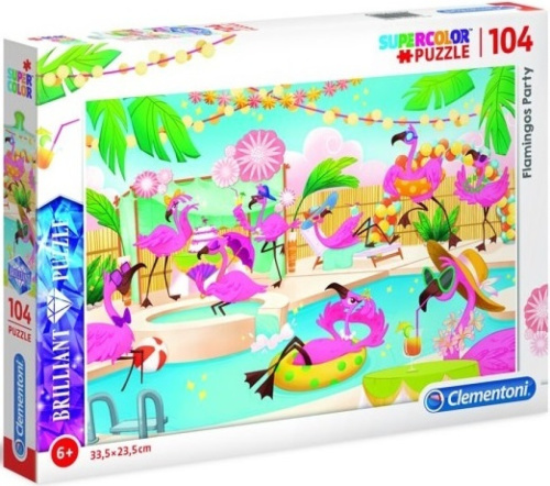 Clementoni legpuzzel Flamingos Party junior karton 104 stukjes