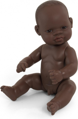 Miniland babypop Afrikaans jongen 32 cm bruin