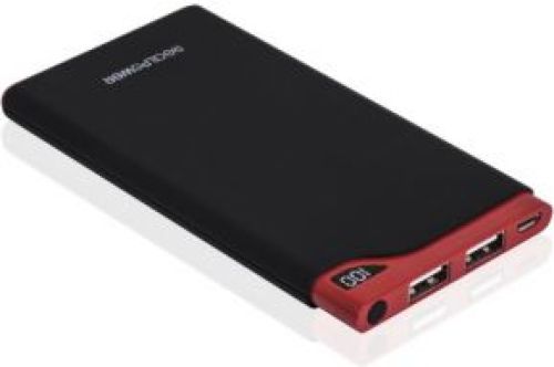 RealPower Realtron PB-6000S Lithium-Polymeer (LiPo) 6000mAh Zwart, Rood powerbank