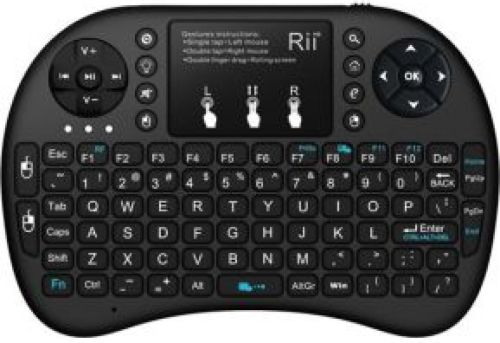 Rii Mini Wireless Keyboard i8+ RF Draadloos QWERTY Engels Zwart toetsenbord