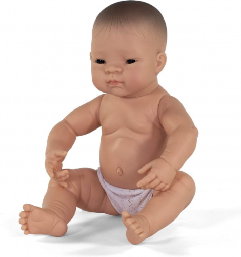 Miniland babypop jongetje met vanillegeur 40 cm bruine ogen