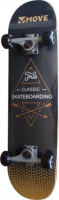 Move skateboard True 78 x 19 cm hout zwart/goud