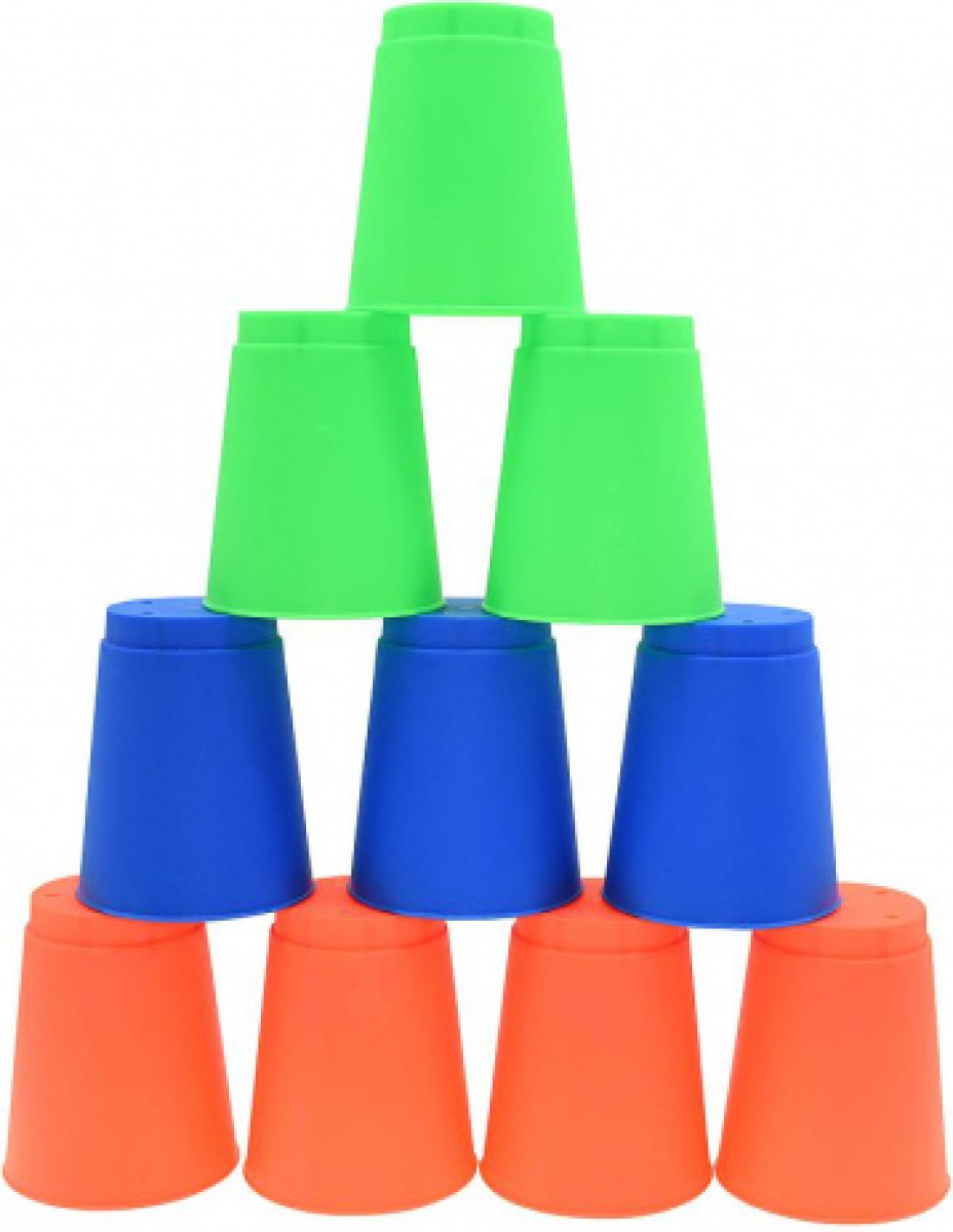 Reydon stapelbekers junior groen/blauw/rood 12 stuks