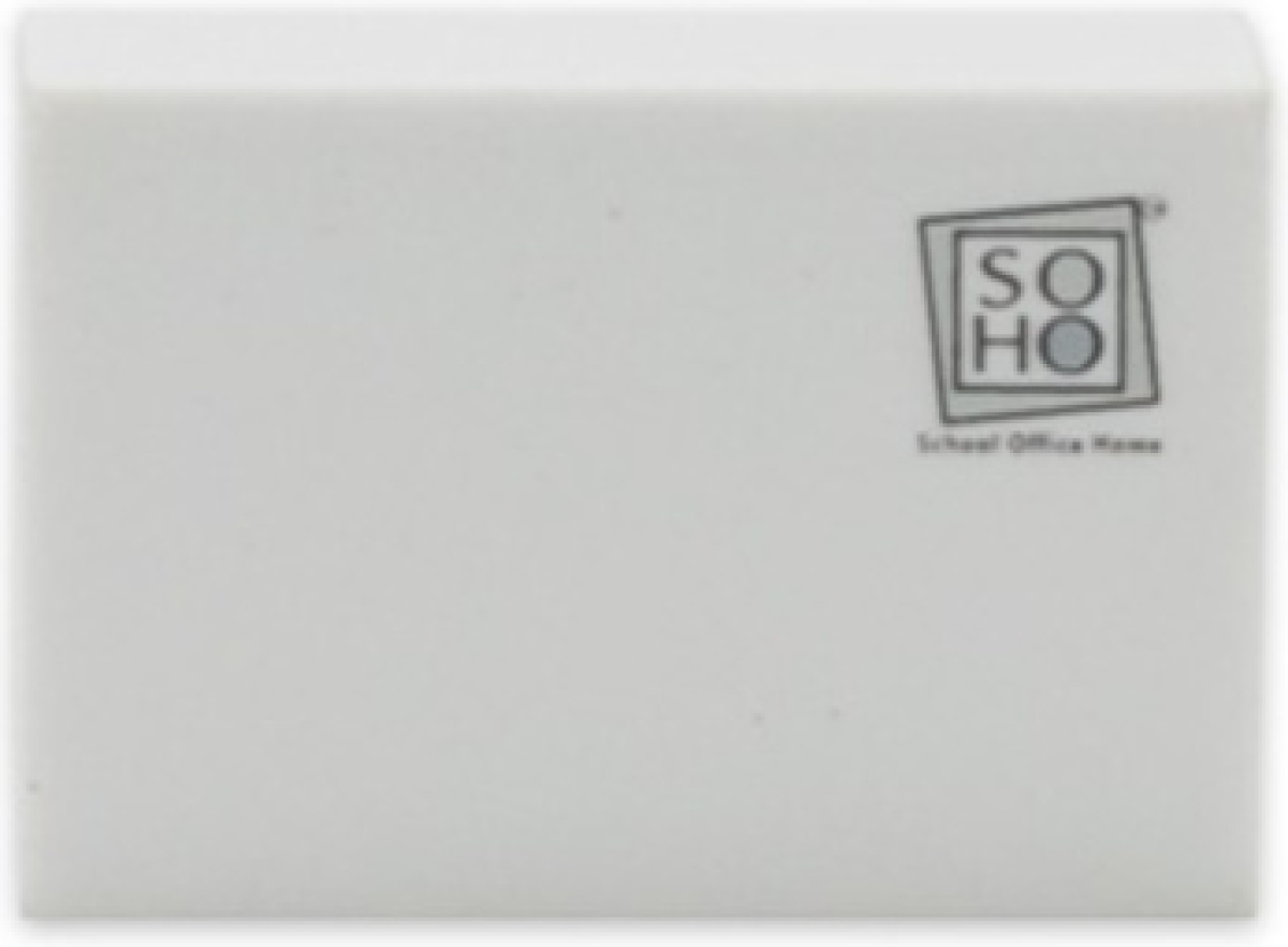 Soho gum rechthoek 2,5 x 6 cm wit