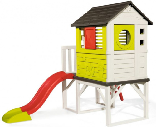Smoby speelhuis op palen junior 260 x 160 cm wit/groen/rood