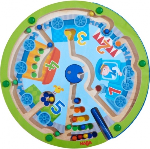 Haba houten labyrinth Telprettrein met magneetstift 23 cm