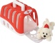Klein dierenarts draagkooi met pluche hond rood/wit 23,5 cm