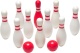 BS Toys bowlingspel hout 12 delig wit/rood