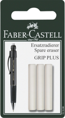 Faber Castell reservegum Grip Plus wit 3 stuks