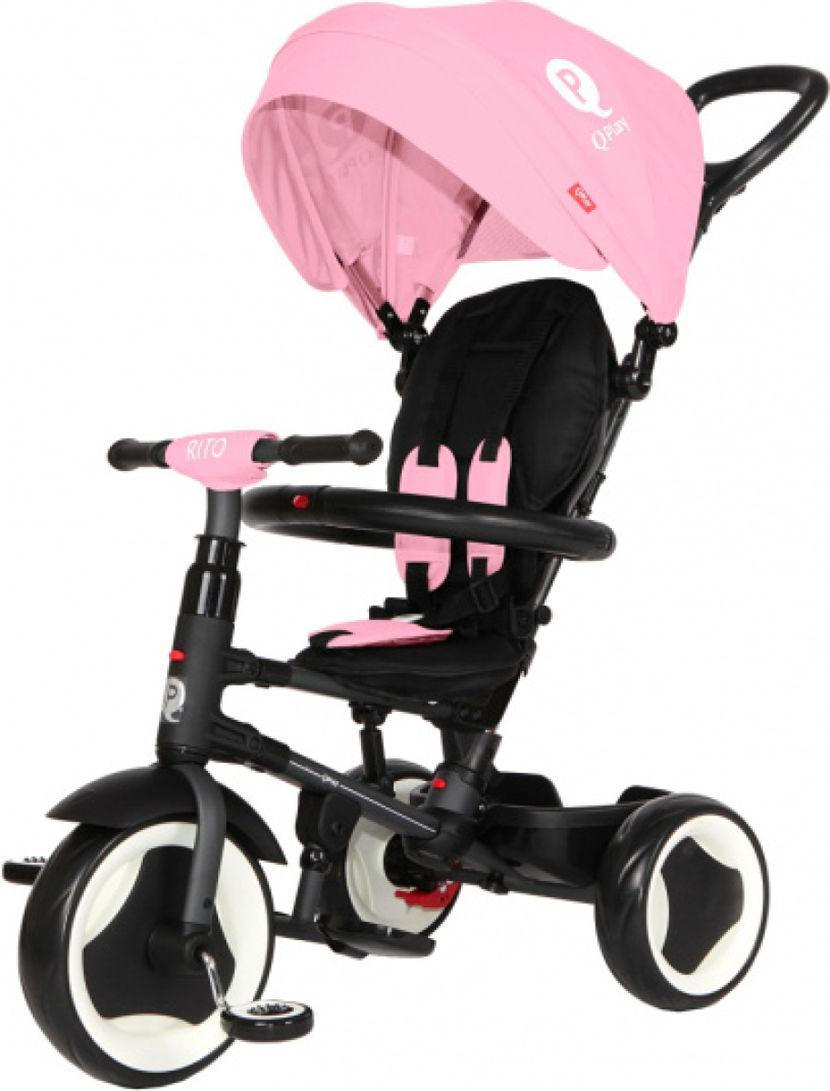 Qplay driewieler Rito junior 90 x 49 x 93 cm staal roze