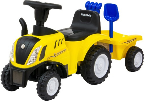 Milly Mally tractor Ride On New Holland T7 geel 56 cm 4 delig