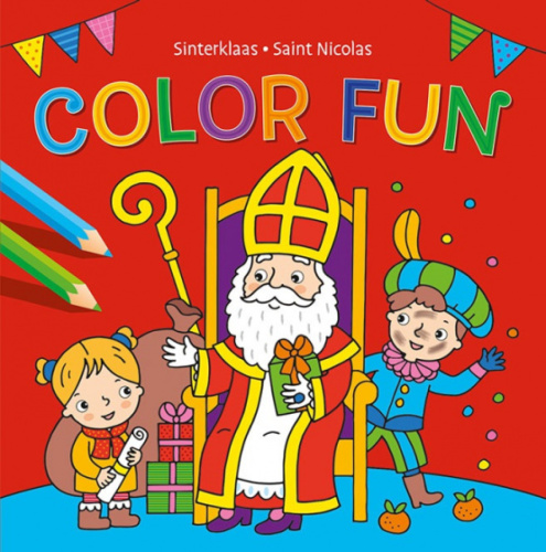 Deltas kleurboek Color Fun Sinterklaas junior 22 x 22 cm rood