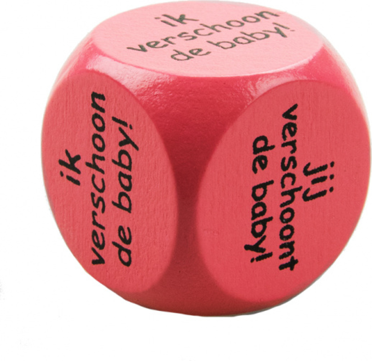 Paper Dreams dobbelsteen ik/jij verschoont baby 2,5 cm hout roze