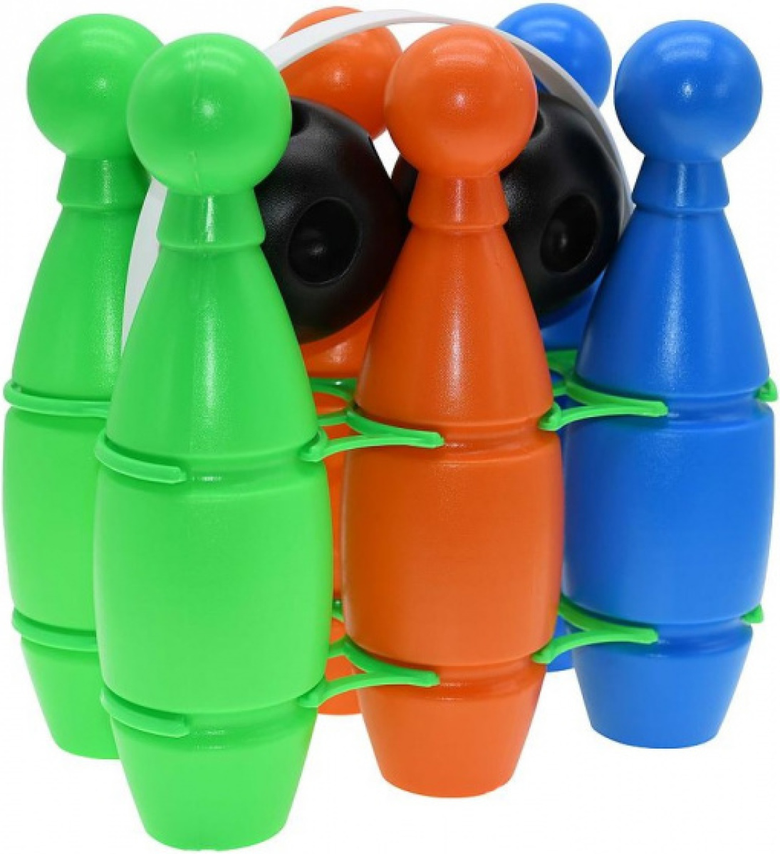 Reydon bowling set junior 23,5 x 15 x 13,5 cm groen/oranje/blauw