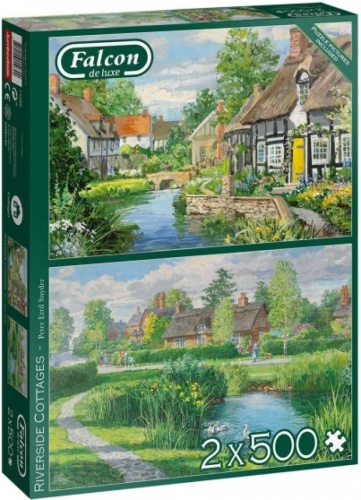 Falcon legpuzzel Riverside Cottages 2 x 500 stukjes