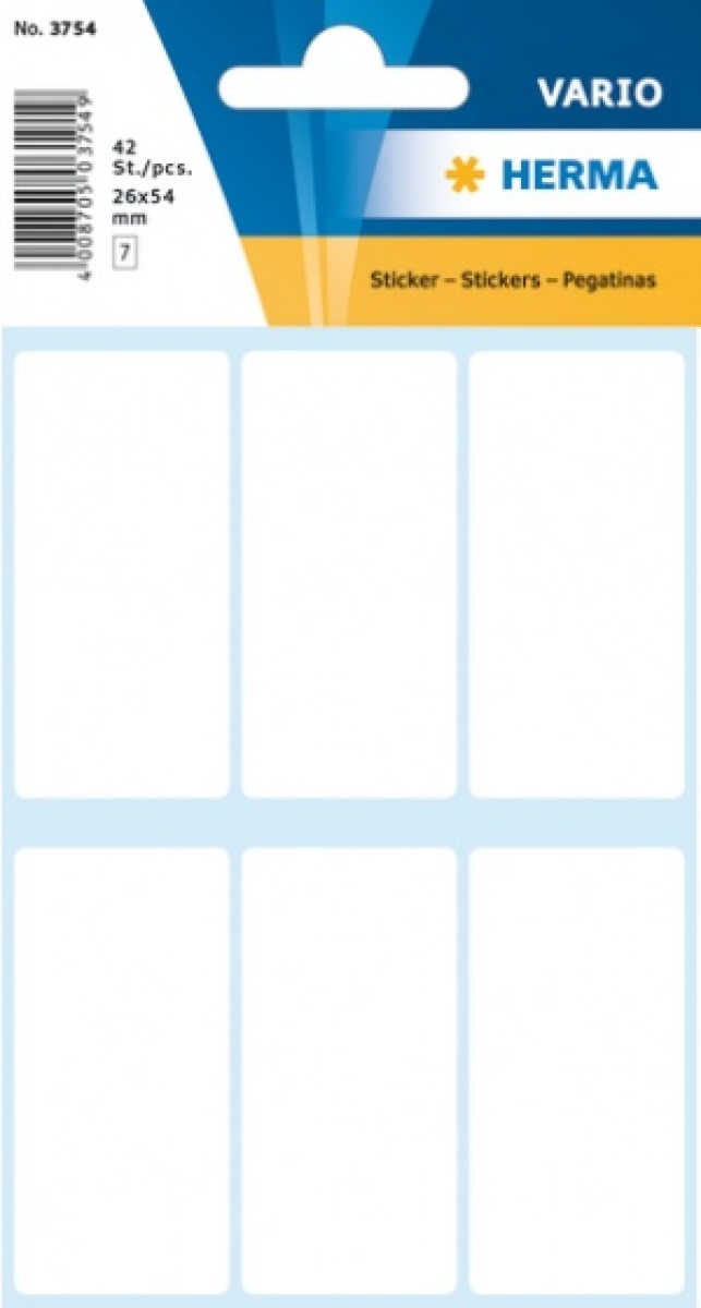 Haza Original etiketten vierkant 42 stuks 26 x 54 mm wit