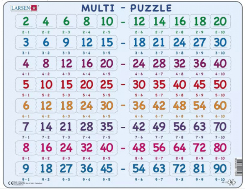 Larsen legpuzzel Maxi Leren vermenigvuldigen 80 stukjes