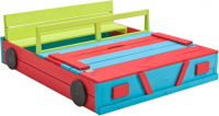 Swing King zandbak Auto 120 x 100 cm hout blauw/groen/rood