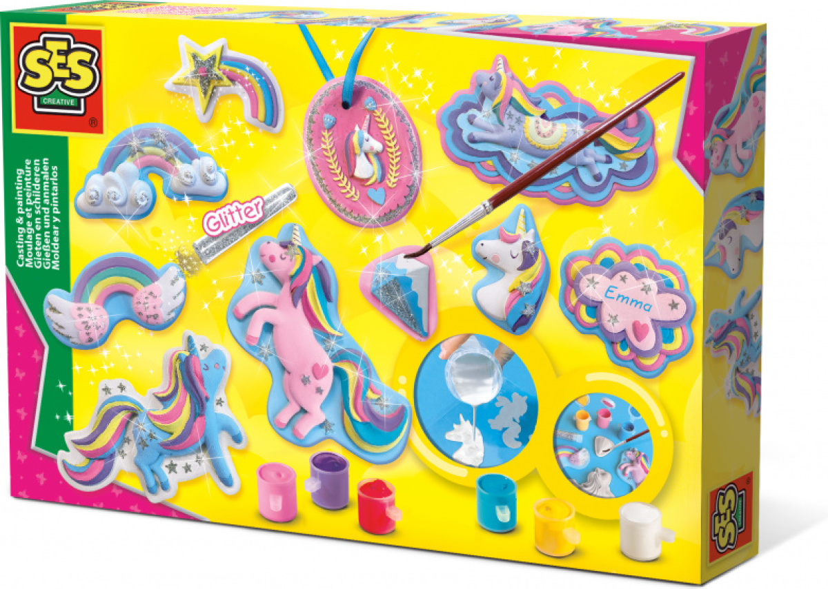 SES Creative gips gieten en schilderen eenhoorns 8 delig