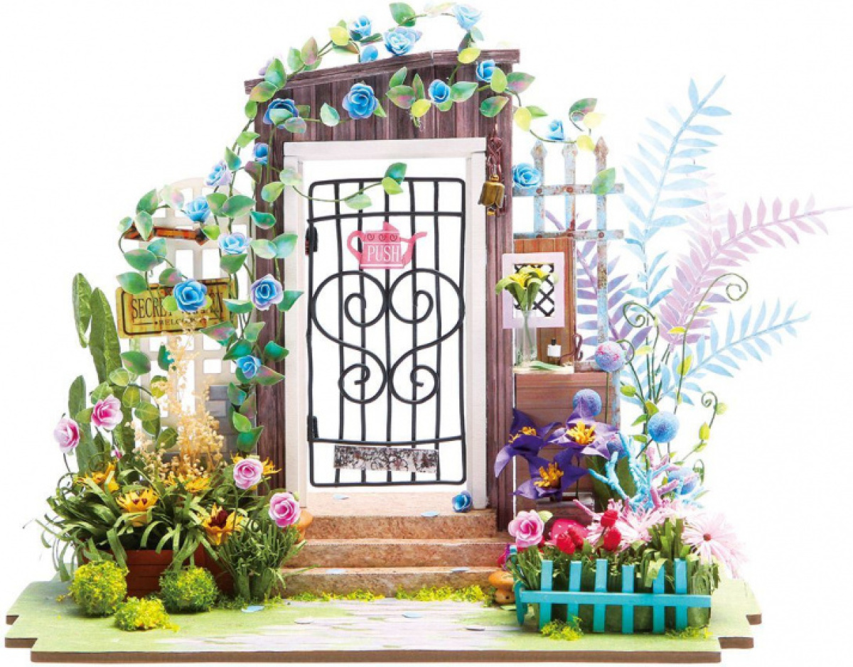 Robotime poppenhuis Tuiningang hout junior 22 cm (DGM02)