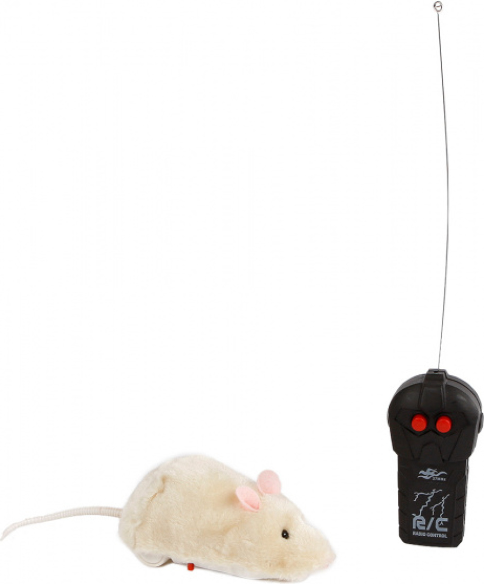 Toys Amsterdam muis RC 22 cm 1 GHz polyester ivoorwit