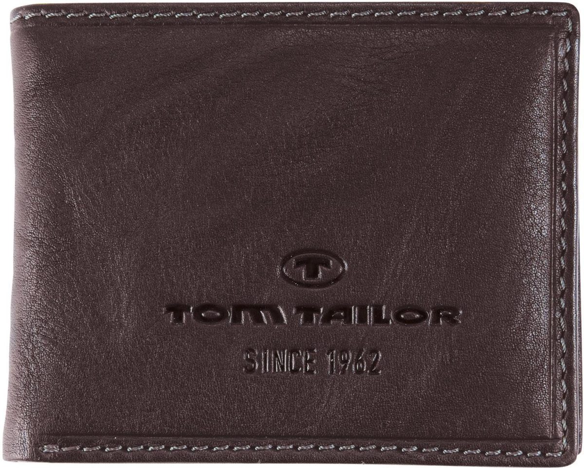 Tom tailor Portemonnee LARY van leer in breedteformaat