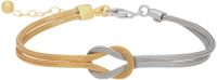 Firetti Zilveren armband Platte knoop, bicolour-design, meerrijig, gerodineerd, verguld, gestructureerd,hol