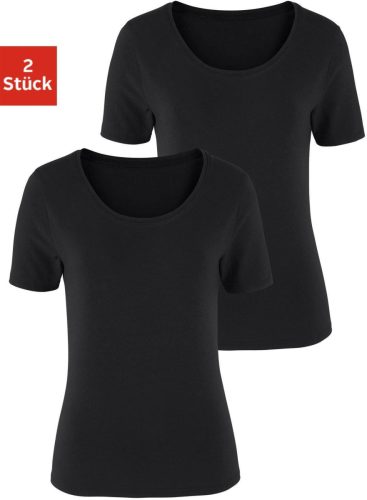 Vivance Shirt met korte mouwen elastische katoenkwaliteit (Set van 2)