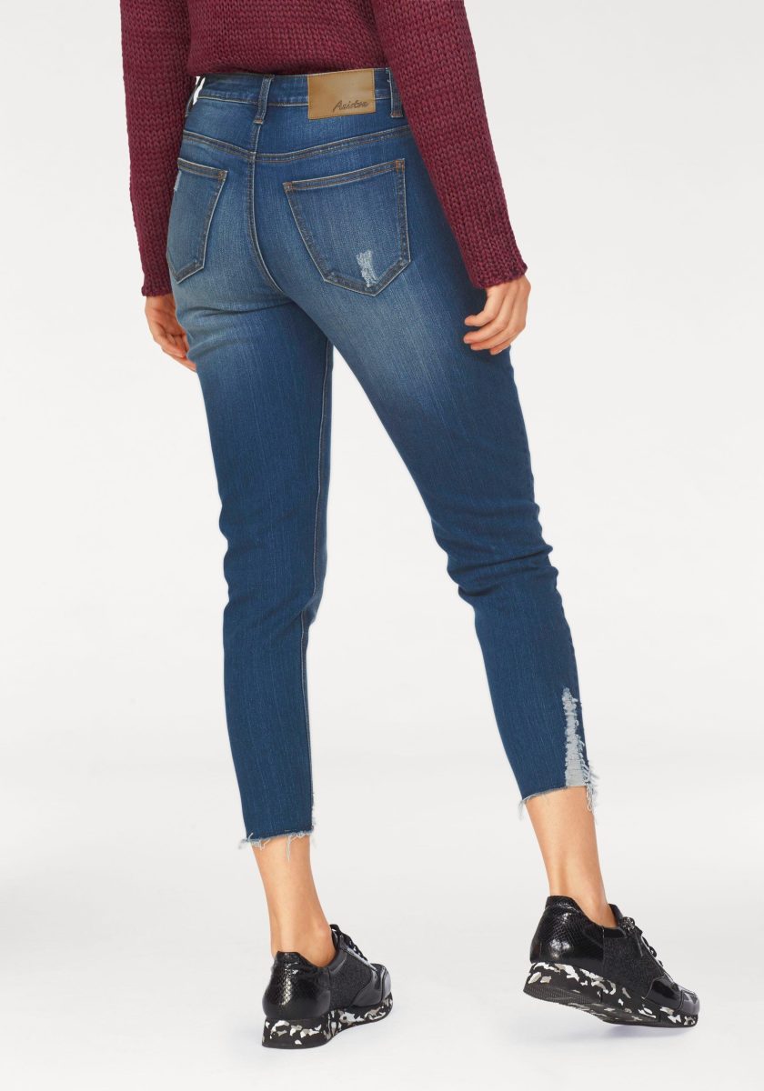 Aniston CASUAL Skinny fit jeans met vernietigde werking