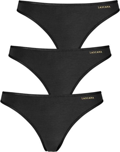 Lascana String met goudkleurige logoprint (3 stuks)