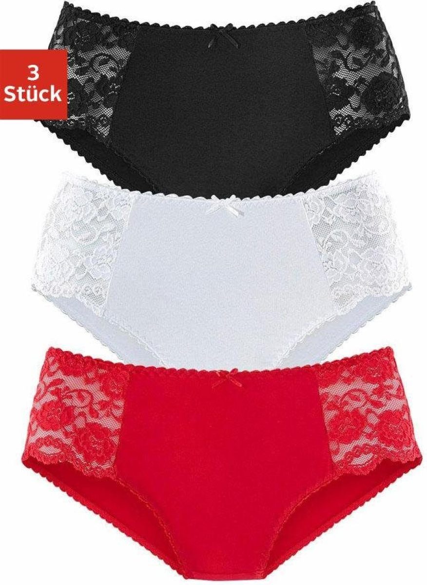 PETITE FLEUR Heupslip met gebloemde kant opzij (3 stuks)