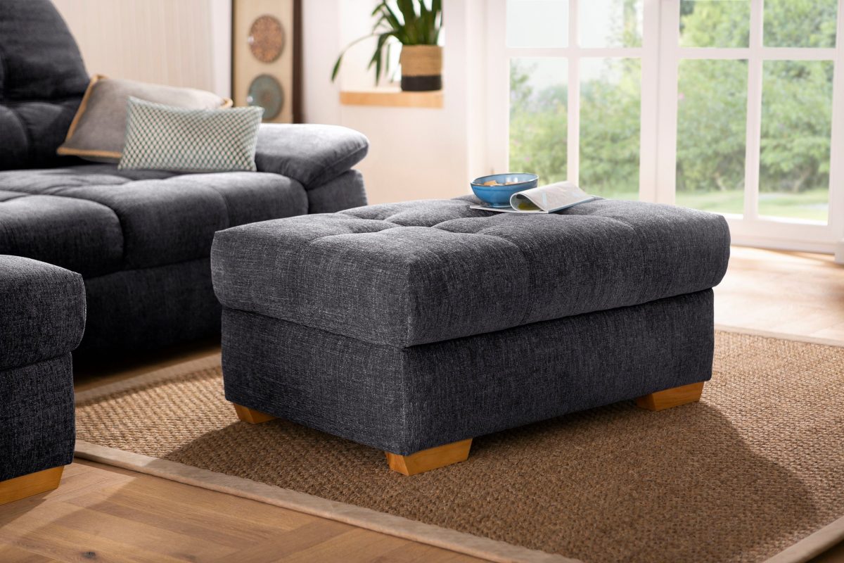 Home affaire Hockerbank Lotus home luxe past bij "lotus home luxus", tot 140 kg belastbaar, naar keuze met bergruimte en aqua clean-bekleding voor gemakkelijk schoonmaken met water