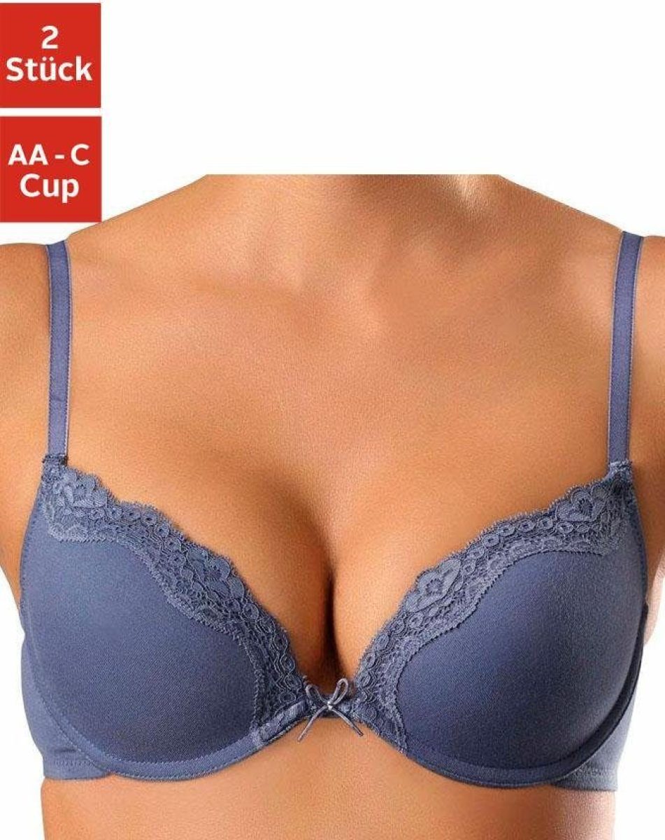 PETITE FLEUR Push-up-bh met beugel en fijne kantband (Set van 2)
