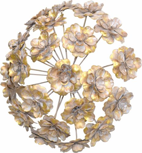 HOFMANN LIVING AND MORE Sierobject voor aan de wand Wanddecoratie van metaal, rond, motief bloemen
