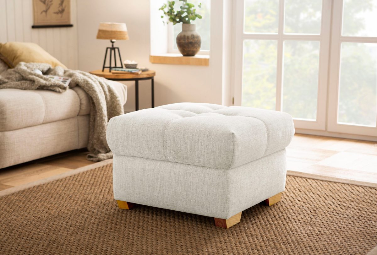 Home affaire Hocker Lotus home luxe past bij "lotus home luxus", tot 140 kg belastbaar, naar keuze met bergruimte en aqua clean-bekleding voor gemakkelijk schoonmaken met water