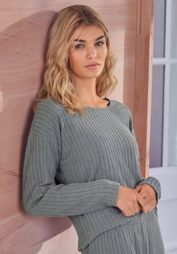 s.Oliver RED LABEL Beachwear Longsleeve van duurzaam ribbreisel