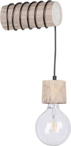 SPOT Light Wandlamp TRABO PINO Houten balk van massief grenenhout ø 8-12 cm, hout grijs gebeitst, duurzaam - FSC®-gecertificeerd, bijpassende LM E27/exclusief, Made in Europe