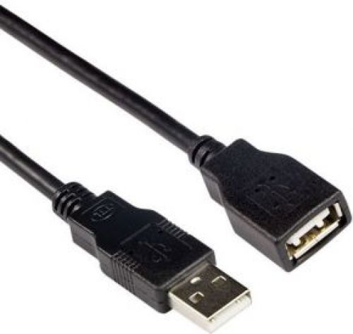 ACT USB 2.0 A male - USB A female zwart 3,00 m