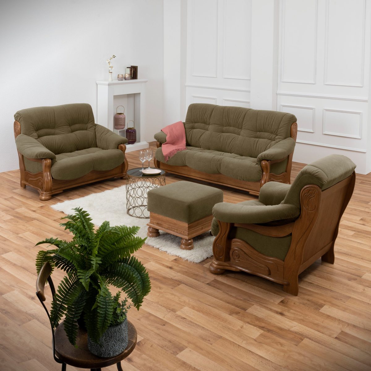 Max Winzer ® Hocker Texas met een decoratief houten frame