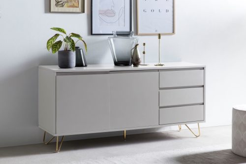 SalesFever Dressoir met hairpin poten, sidetable met matte lak, kast in moderne kleuren