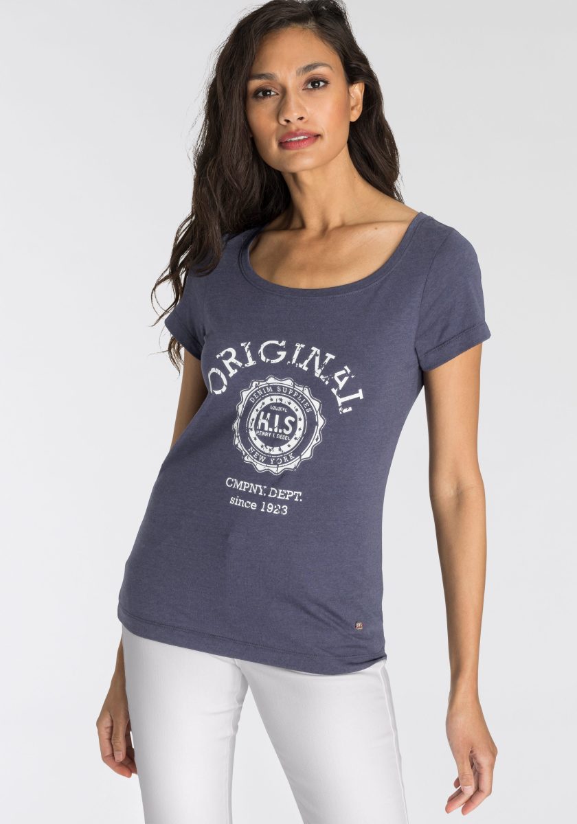 H.I.S Shirt met korte mouwen met heritage-print van H.I.S